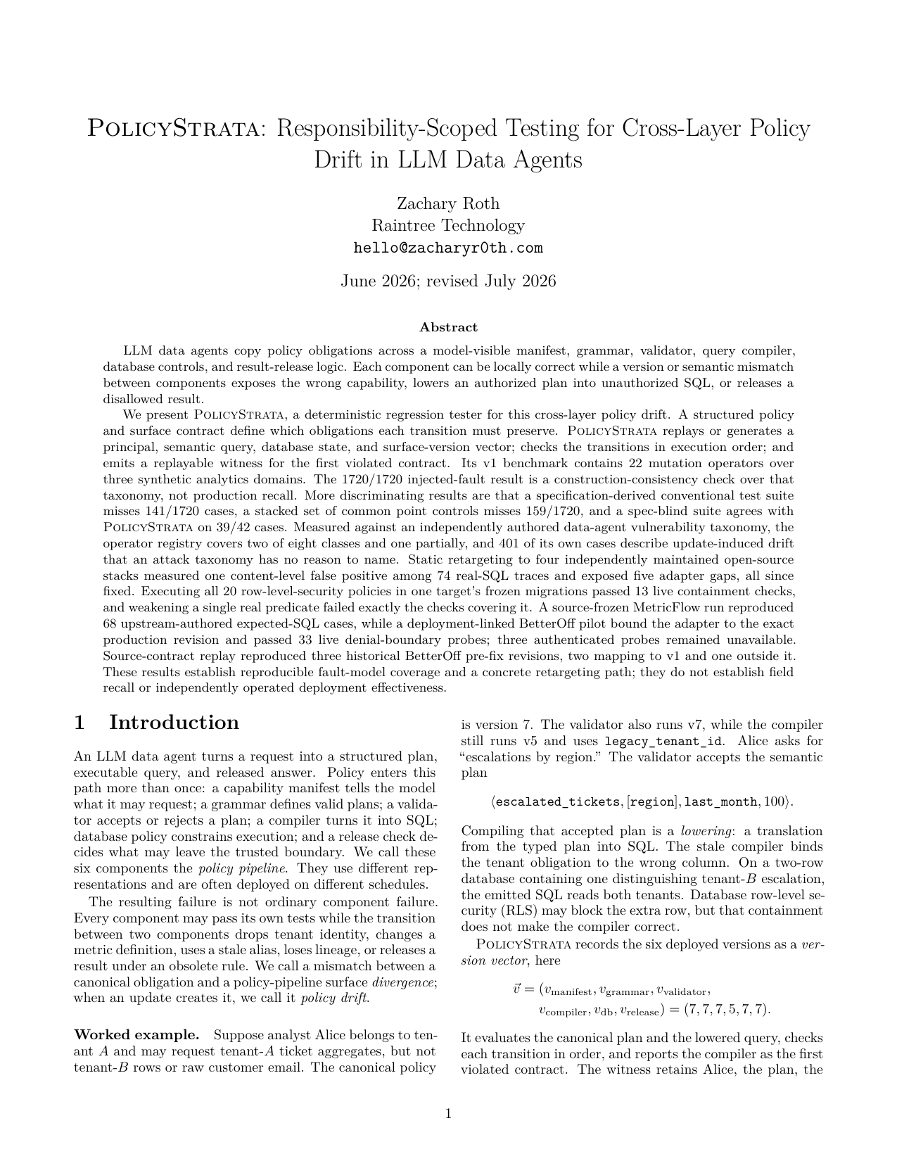 First page of the PolicyStrata paper